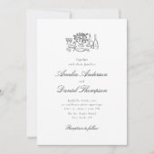 Invitation de mariage avec illustration élégante d (Devant)
