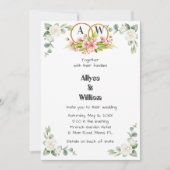 Invitation de mariage avec image de fleurs 1 (Devant)