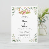 Invitation de mariage avec image de fleurs 1 (Debout devant)