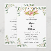 Invitation de mariage avec image de fleurs 1 (Devant / Derrière)