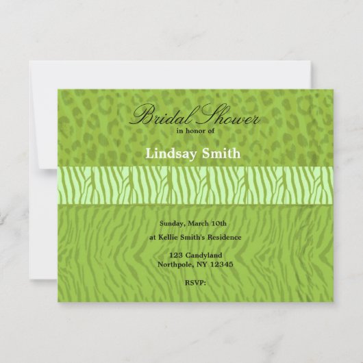 Invitation de mariage avec impression d'animal sau (Devant)