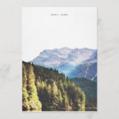 Invitation de mariage avec montagnes à l'aquarelle (Dos)