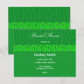 Invitation de mariage avec motif zèbre vert (Devant / Derrière)