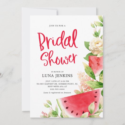 Invitation de mariage avec pastèque (Devant)