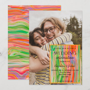 Invitation de mariage avec peinture à l'aquarelle