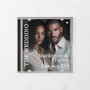 Invitation de mariage avec pochette de CD