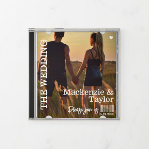 Invitation de mariage avec pochette de CD