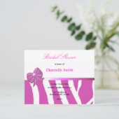 Invitation de mariage avec rayures de zèbre rose (Debout devant)