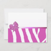 Invitation de mariage avec rayures de zèbre rose (Dos)