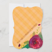 Invitation de mariage avec rose de vin (Devant)