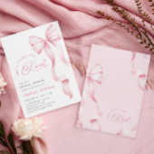 Invitation de mariage avec ruban rose