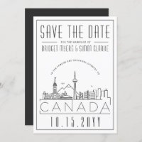 Invitation de mariage avec silhouette stylisée du 