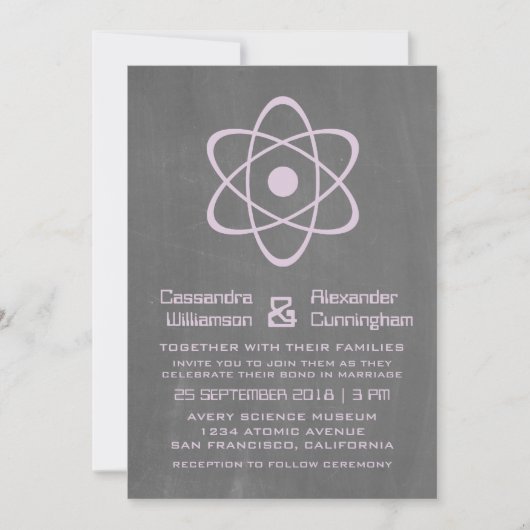 Invitation de mariage avec tableau de bord atomiqu (Devant)