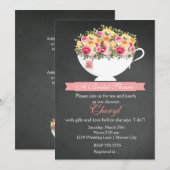Invitation de mariage avec tableau de fleurs et ta (Devant / Derrière)