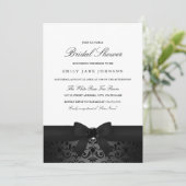 Invitation de mariage avec un nœud noir et blanc d (Debout devant)
