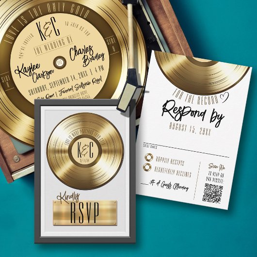 Invitation de mariage avec une plaque de disque vi