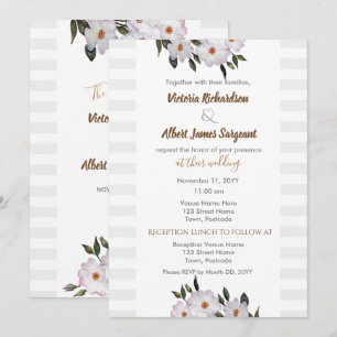 Invitation de mariage ballerine aux roses aquarell