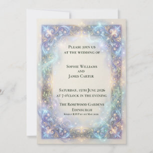 Invitation de mariage baroque céleste