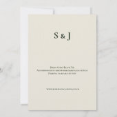 Invitation de mariage baroque céleste (Dos)