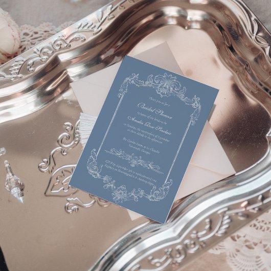 Invitation de mariage baroque vintage damassé pour