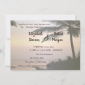 Invitation de mariage Beach Palms Sunset (Devant)