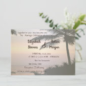Invitation de mariage Beach Palms Sunset (Debout devant)