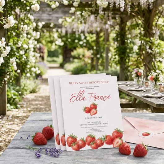 Invitation de mariage Berry Sweet Strawberry