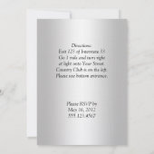 Invitation de mariage Black Silver Damask Purple J (Dos)