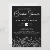 Invitation de mariage Black Wildflowers (Devant)