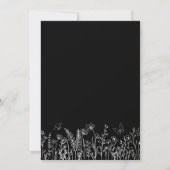 Invitation de mariage Black Wildflowers (Dos)