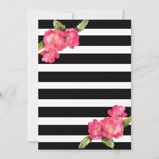 Invitation de mariage blanc noir PInk (Dos)