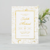 Invitation de Mariage blanc or chic (Debout devant)