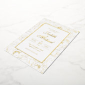 Invitation de Mariage blanc or chic (Rotation)