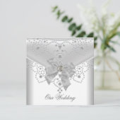 Invitation de mariage blanche avec superposition a (Debout devant)