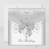 Invitation de mariage blanche avec superposition a (Devant)