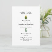 Invitation de mariage blanche simple Cactus Two Li (Debout devant)