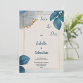 invitation de mariage bleu (Debout devant)