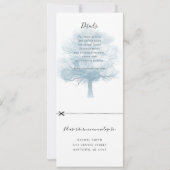 Invitation de mariage bleu avec chêne et carte-rép (Dos)