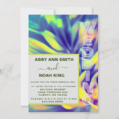 Invitation de mariage bleu et jaune - Florales d'a (Devant)