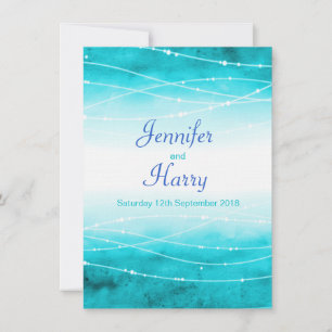 Invitation de mariage bleu marine peinte moderne