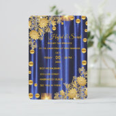 Invitation de mariage bleu royal et or, mariage (Debout devant)