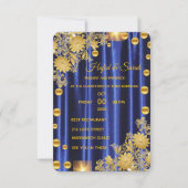 Invitation de mariage bleu royal et or, mariage (Devant)