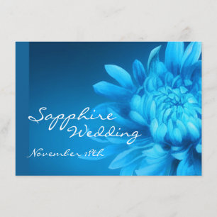 Invitation de mariage bleu saphir 45ème