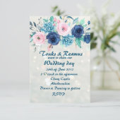Invitation de mariage Blue & Blush  (Debout devant)