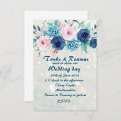 Invitation de mariage Blue & Blush  (Devant / Derrière)