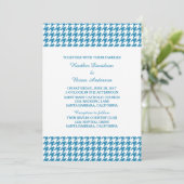 Invitation de mariage Blue Houndstooth (Debout devant)