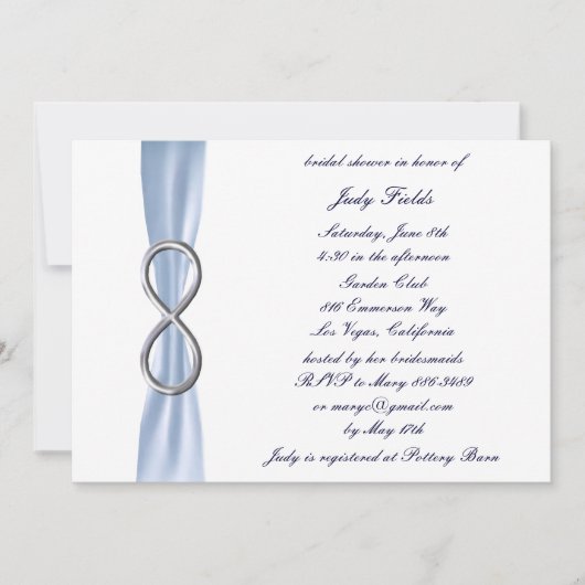 Invitation de mariage Blue Infinity (Devant)