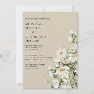 Invitation de mariage bohème à fleur de marguerite
