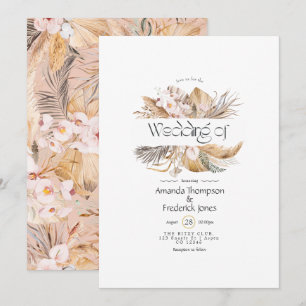 Invitation de mariage bohème à l'aquarelle