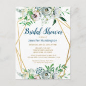 Invitation de mariage bohème aux fleurs aquarelles (Devant)